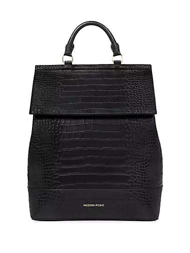 The Croc-Embossed Vegan Leather Backpack