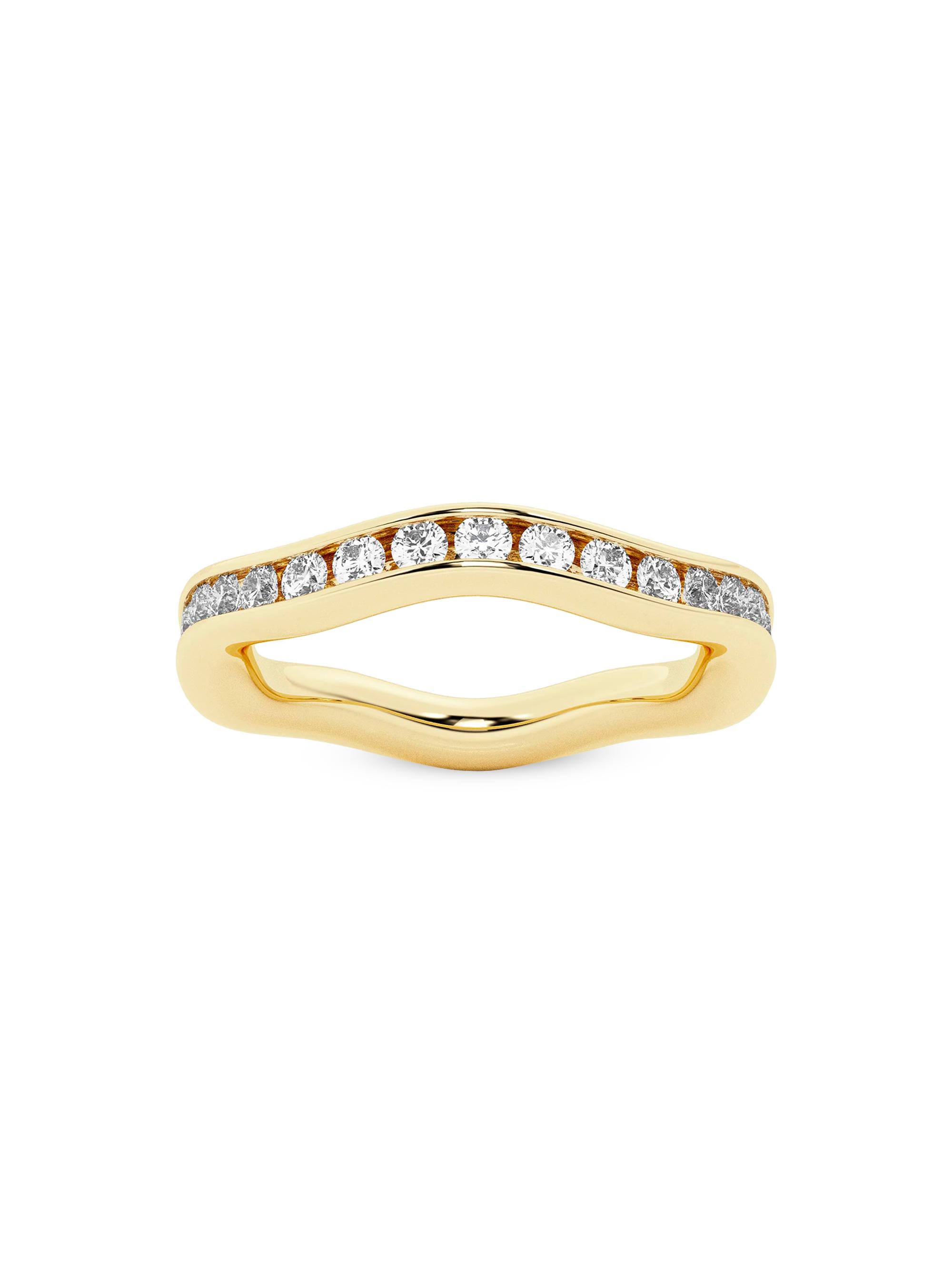 näas Women's Bombë 14K Yellow Gold & 1.12 TCW Lab-Grown Diamond Wavy Ring