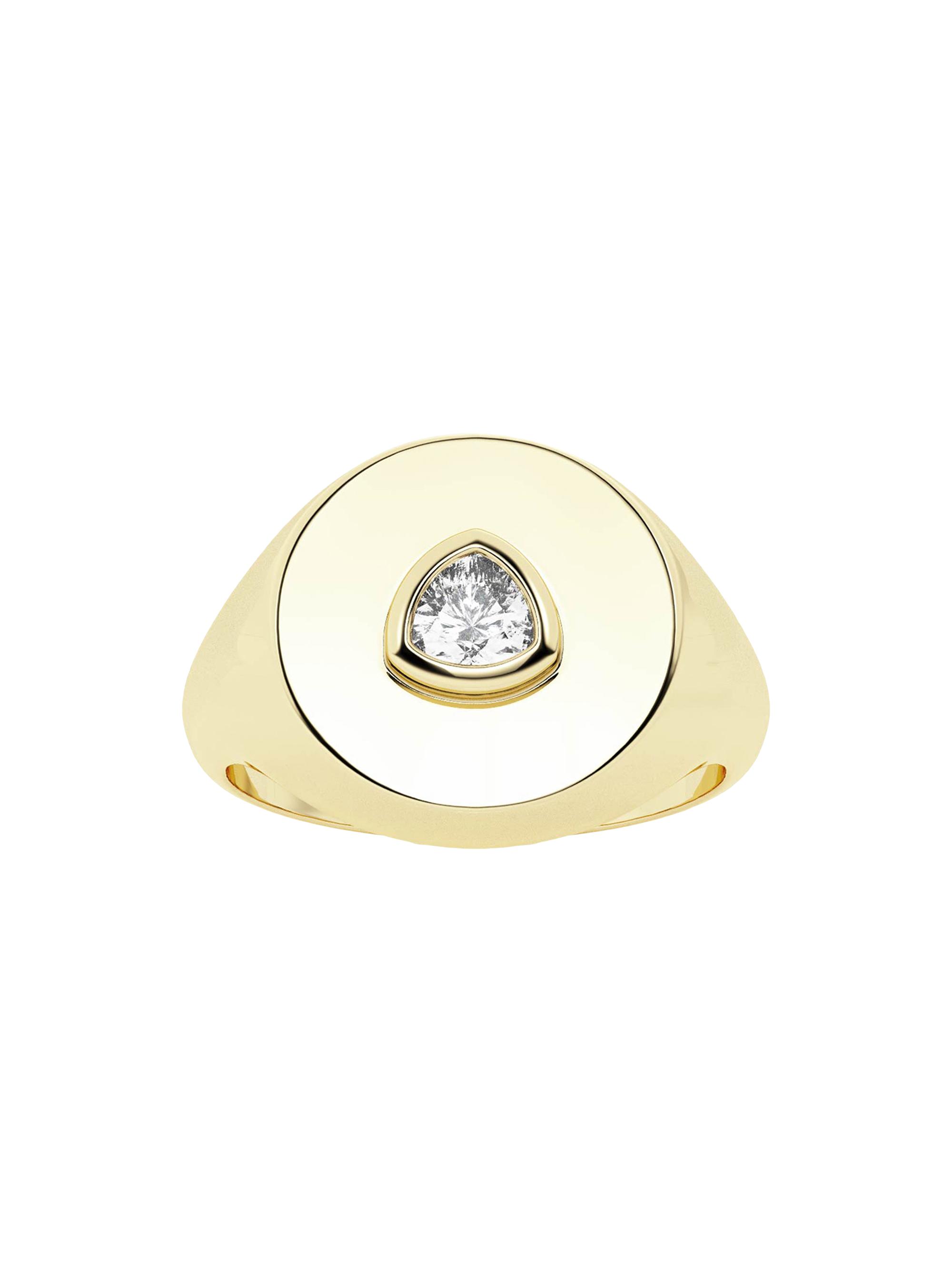 näas Women's Defining 1K Yellow Gold & 0.16 TCW Lab-Grown Diamond Signet Ring
