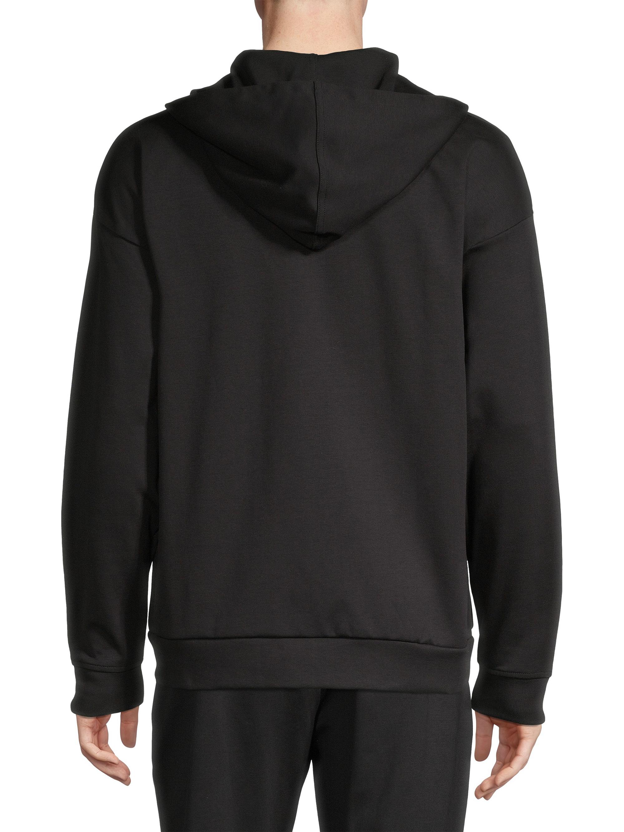Ermenegildo Zegna ブラック フルジップパーカー ZEGNA Hooded Zip Logo Sweatshirt | Saks Fifth Avenue
