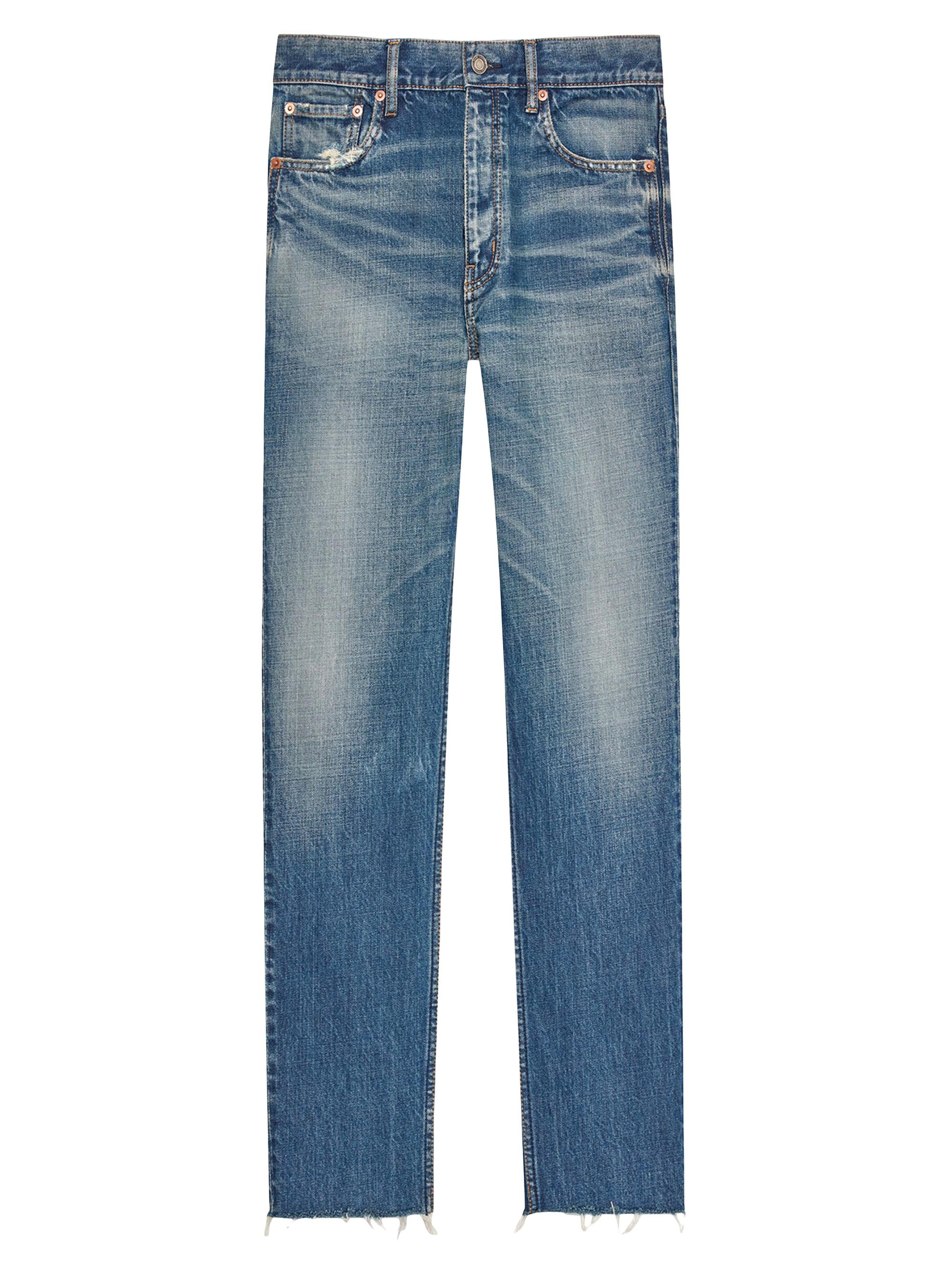 Saint Laurent Women's Straight-Fit Jeans - Authentic Vintage Blue