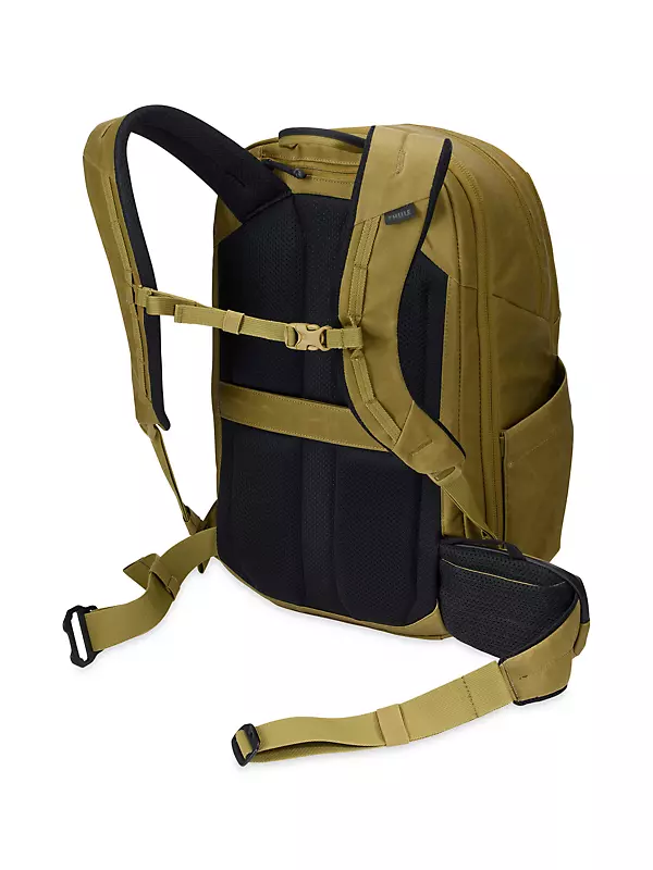 Khaki Buckle Detail Flap Straw Backpack, Classic Style