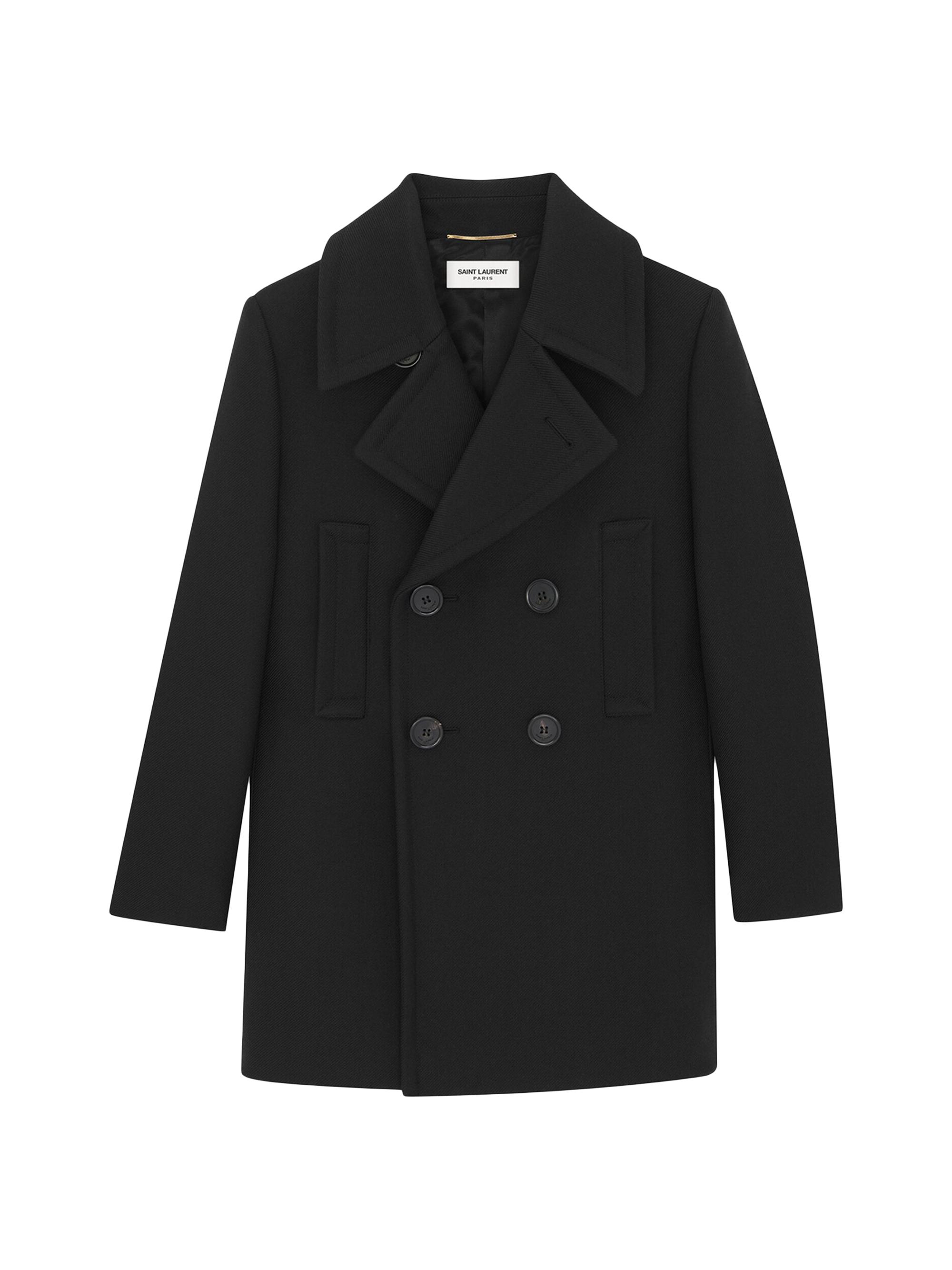 Saint Laurent Double-Breasted Peacoat in Wool | Saks Fifth Avenue