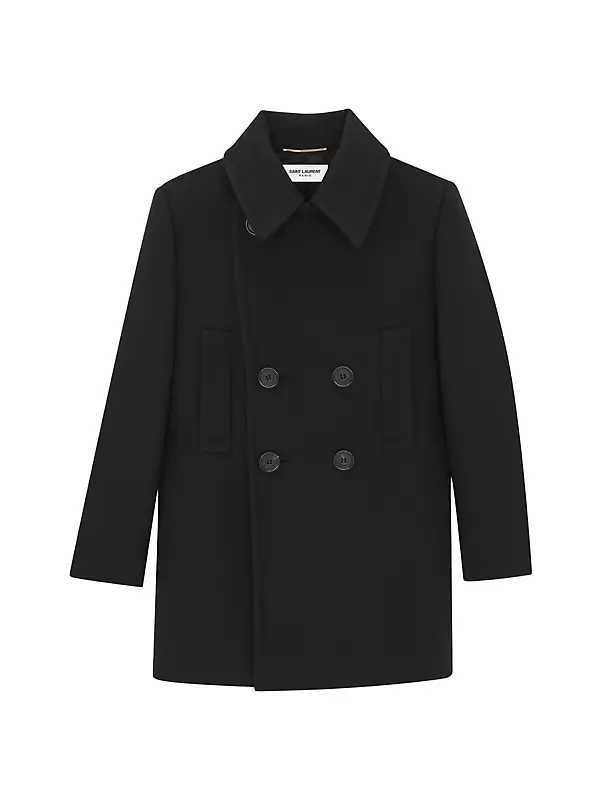 Double-Breasted Peacoat in Wool