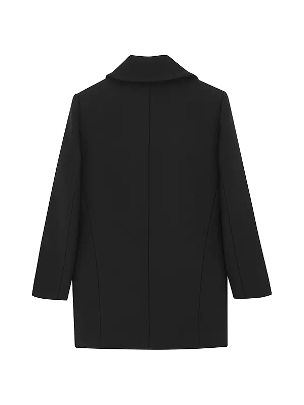 Double-Breasted Peacoat in Wool