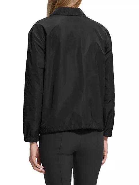  Calvin Klein Nylon Monogram Coach Jacket Black Beauty