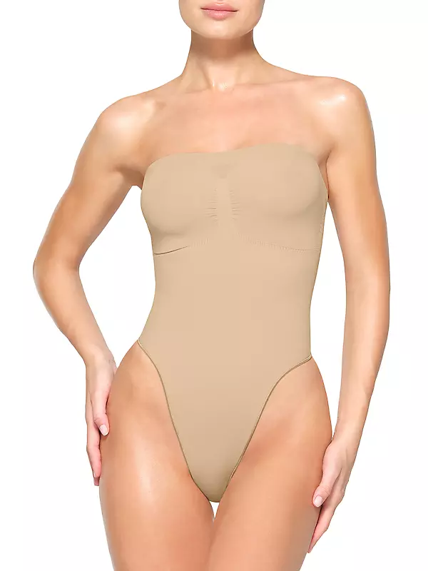 THUCHENYUC Skims Bodysuit For Women, Full Body Shapewear Waist Trainer Body  Suits Clothing Seamless Thong Bodysuit (Color : Skin, Size : XL) :  : Fashion