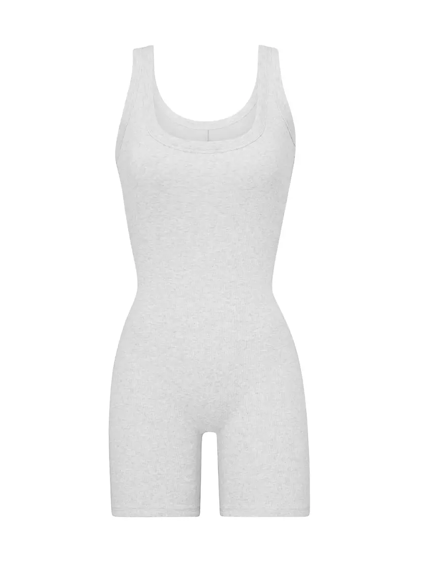 SKIMS STRETCH COTTON JERSEY PLAYSUIT SMALL