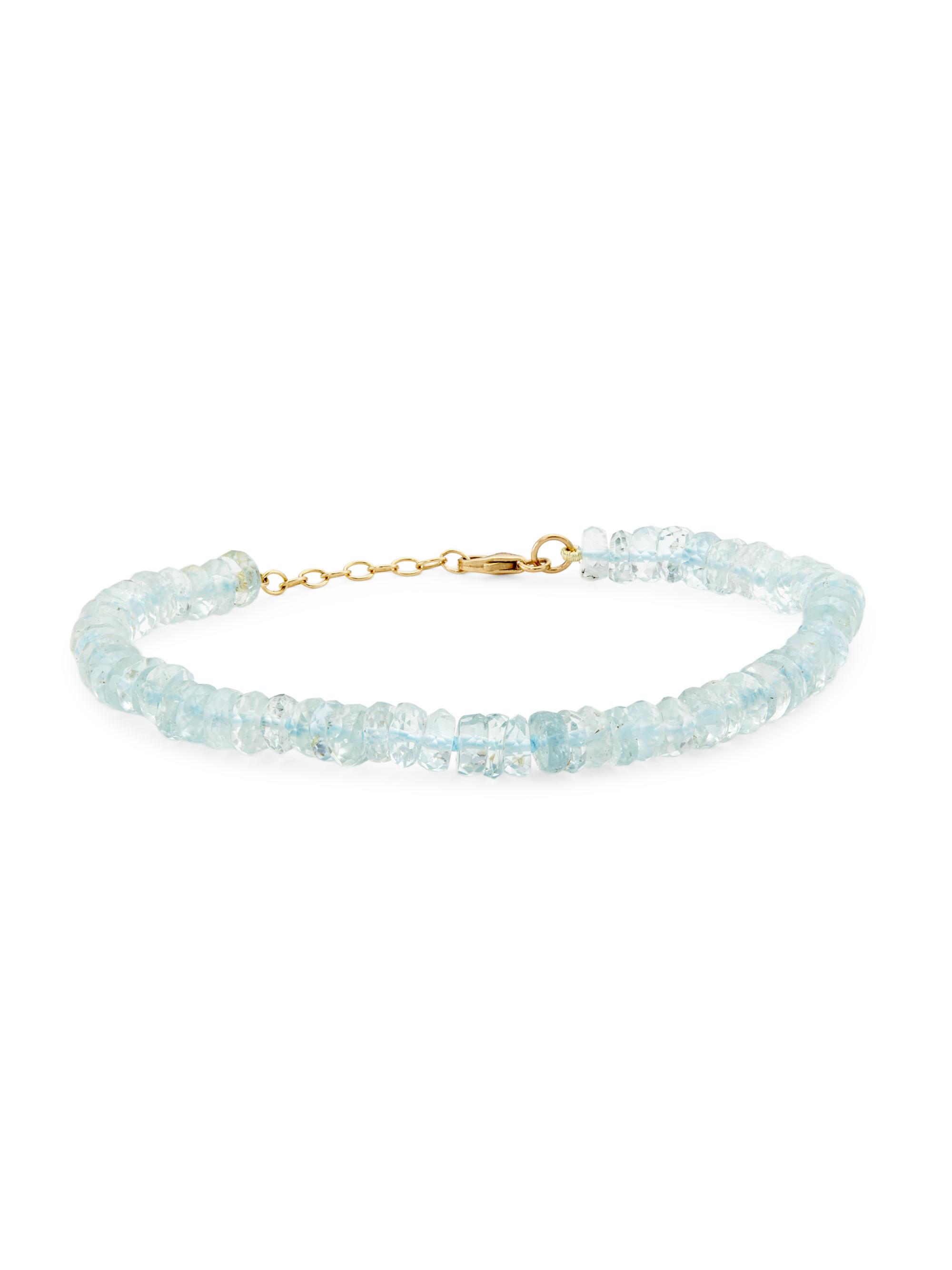 Jia Jia Women's Atlas Fancy Cut 14K Yellow Gold & Aquamarine Bracelet - Blue