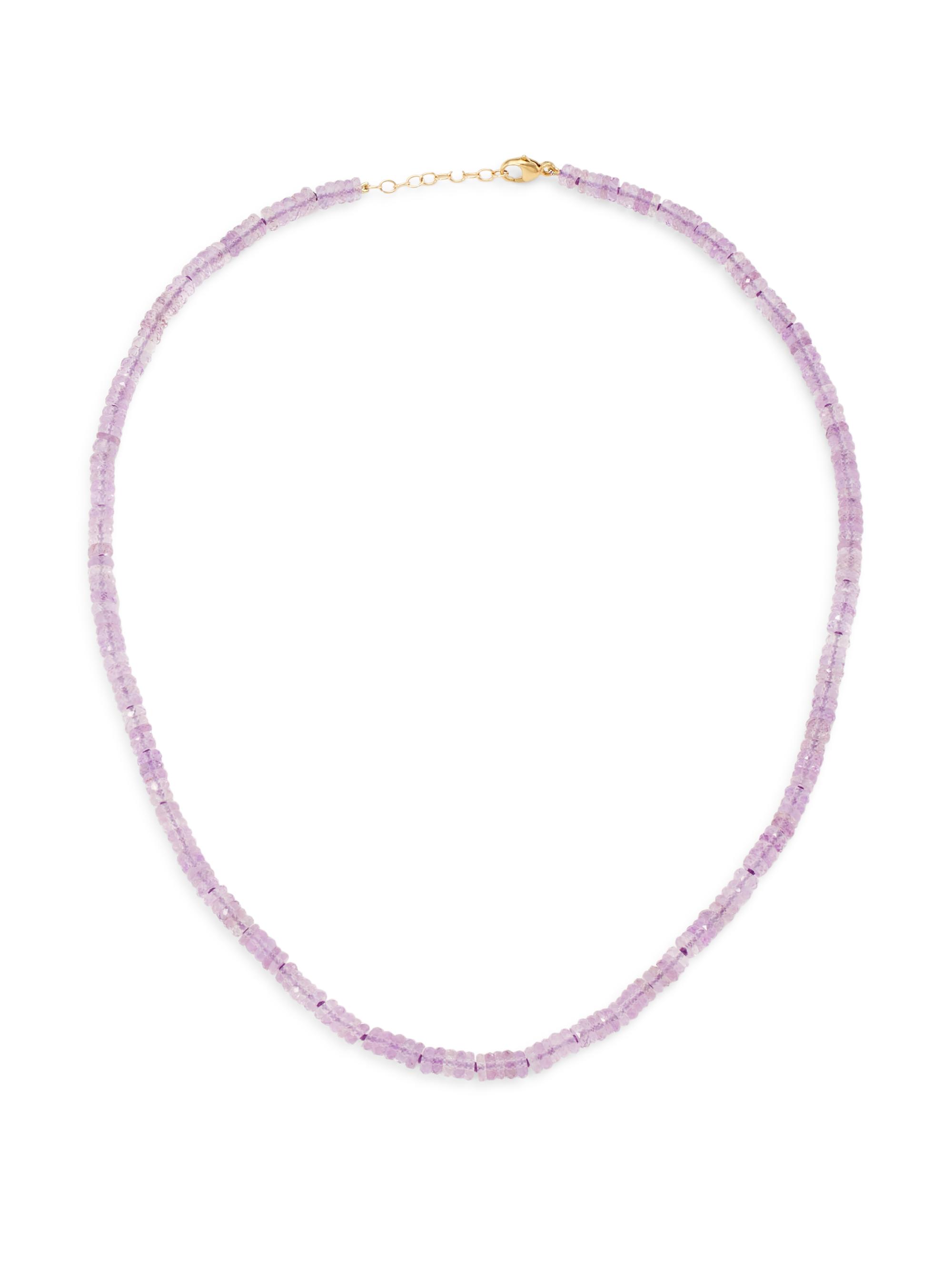 Jia Jia Women's Fancy Cut 14K Yellow Gold, Crystal Quartz & Amethyst Necklace - Lavender