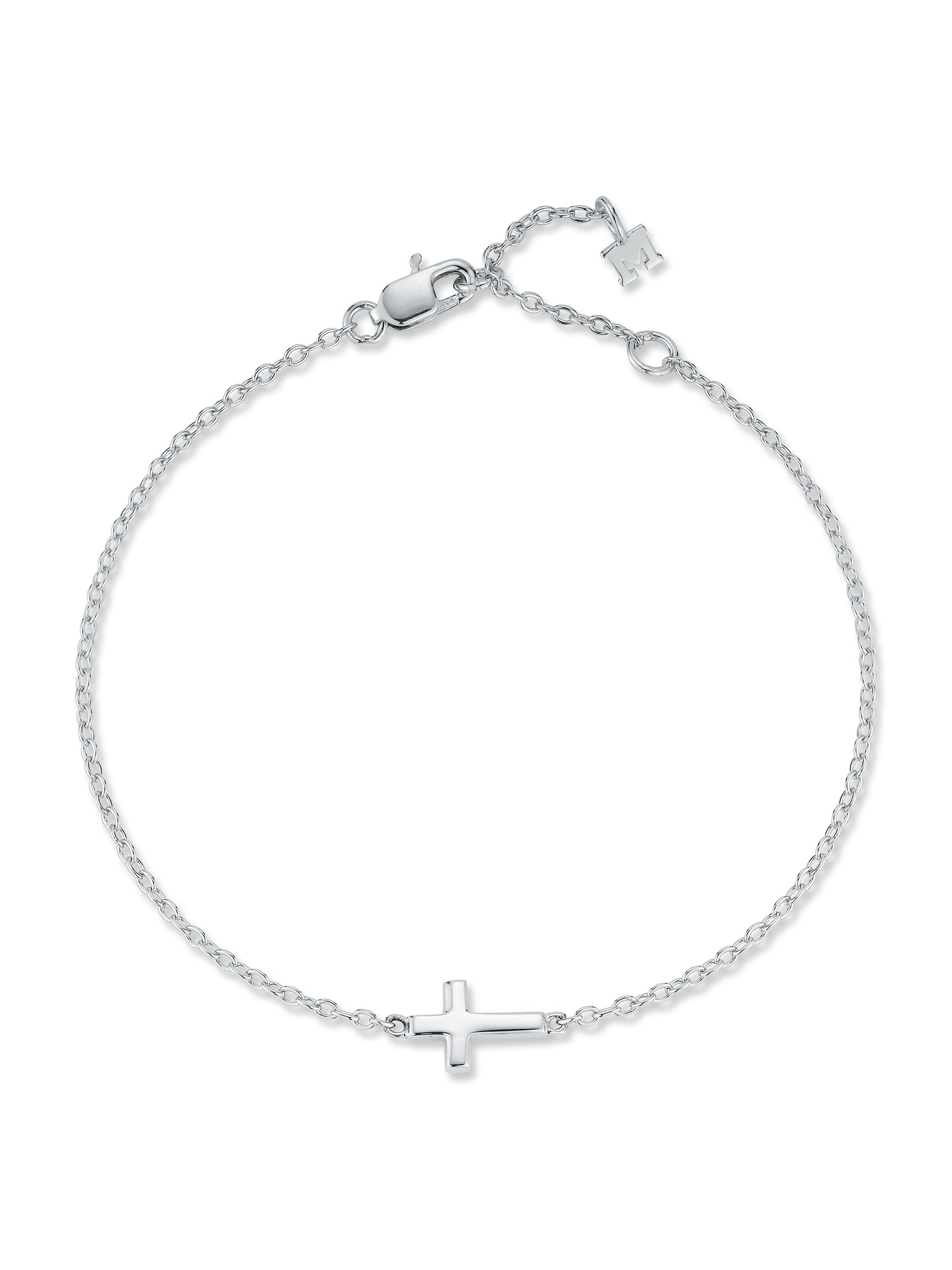 Mateo Men's Sterling Silver Mini Cross Chain Bracelet - Sterling Silver