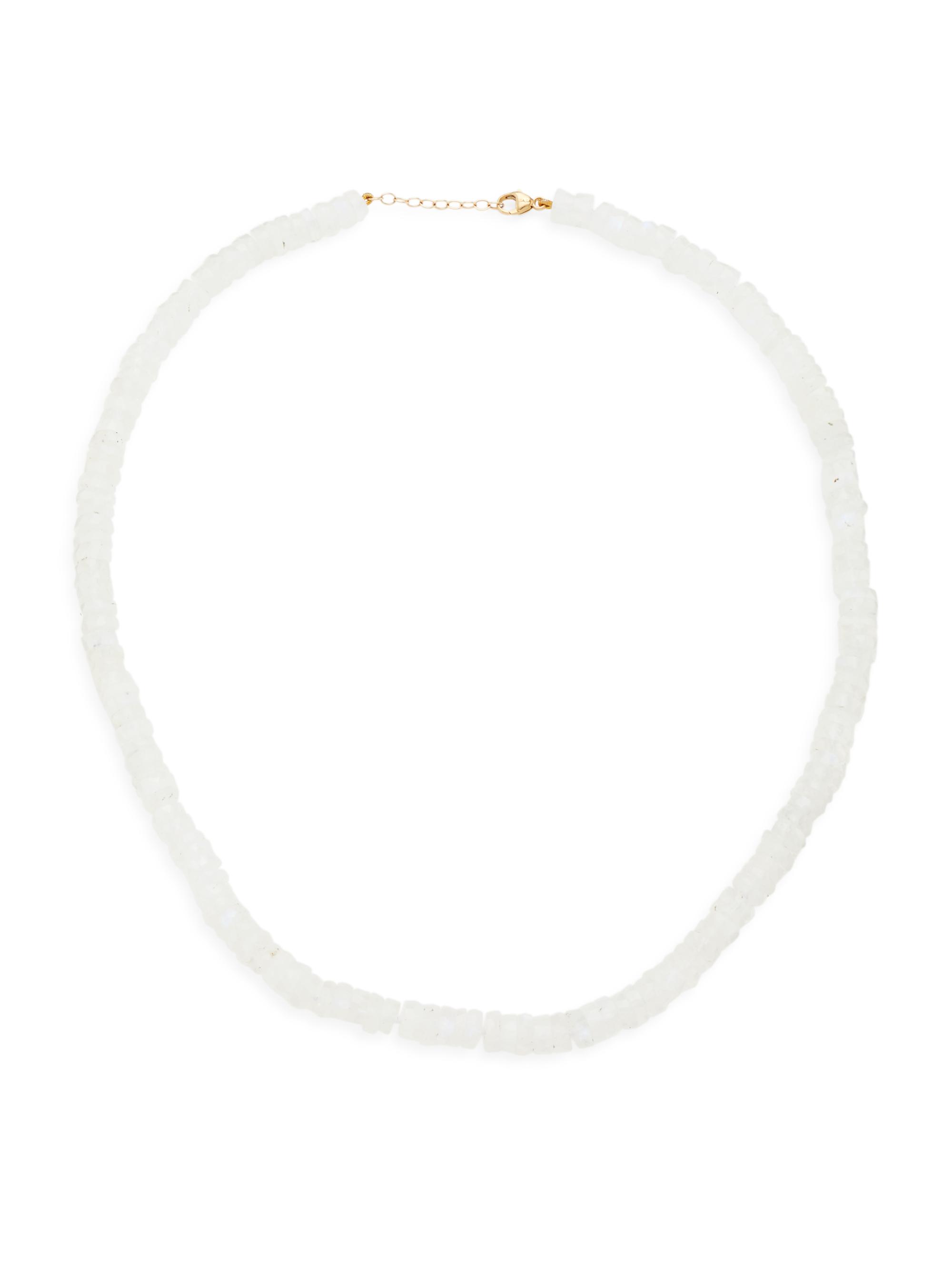 Jia Jia Women's Atlas Fancy Cut 14K Yellow Gold & Moonstone Necklace - White