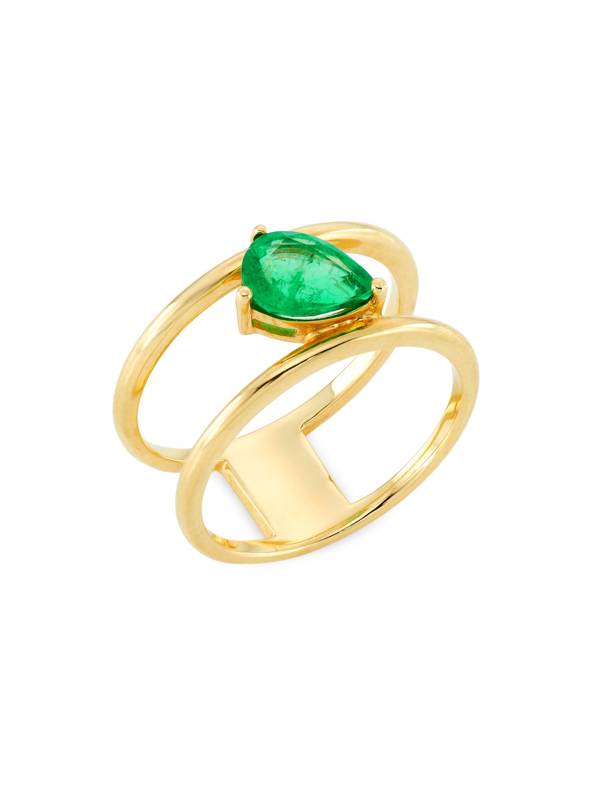 Atlas Fine Women's 14K Yellow Gold & Emerald Ring - Yellow Gold