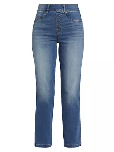 SPANX, Jeans, Spanx Vintage Indigo Seamed Front Wide Leg Jeans Sz X