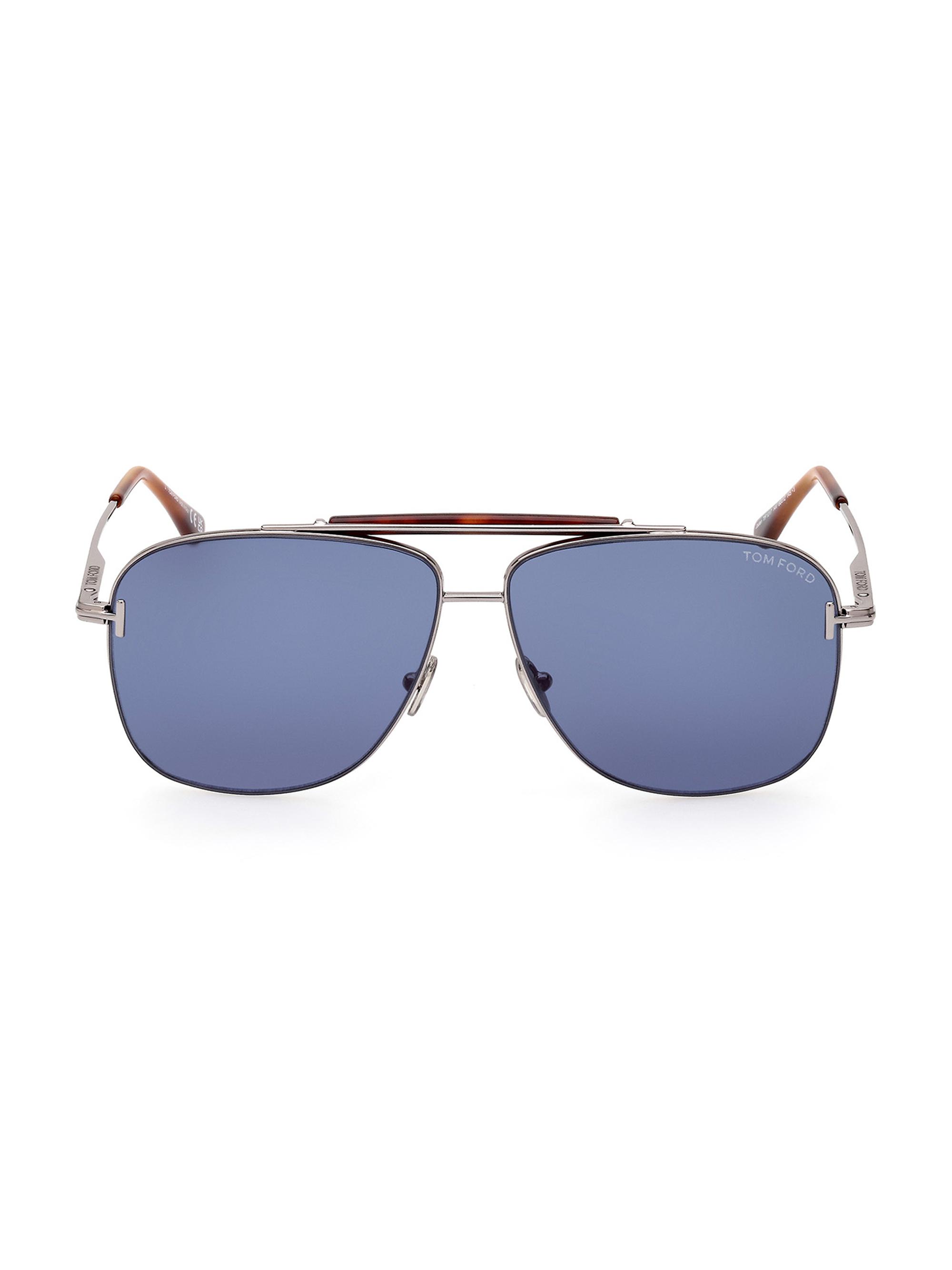 TOM FORD Men's Jaden 60MM Navigator Sunglasses - Ruthenium Blue