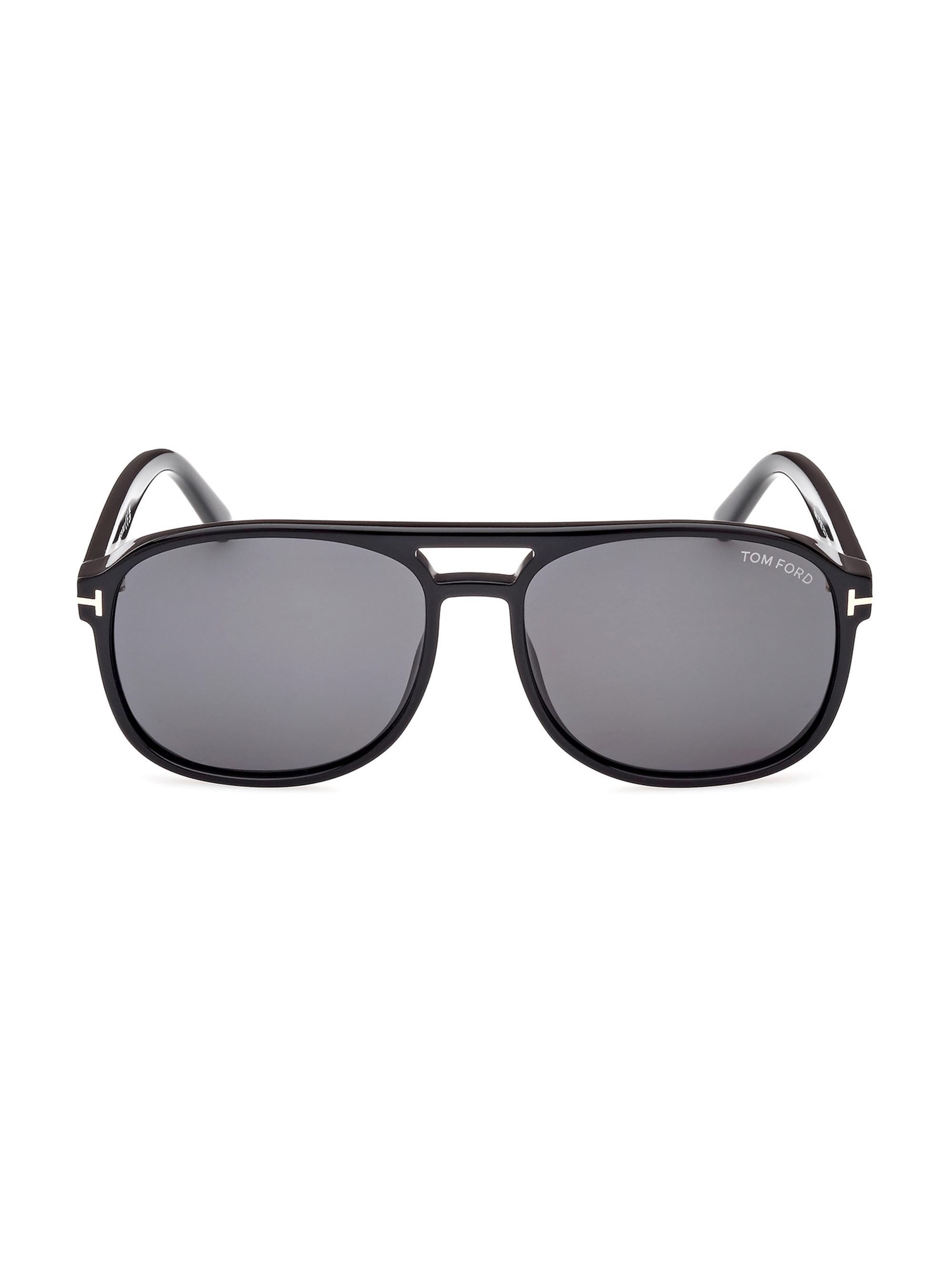 TOM FORD Men's Rosco 58MM Square Sunglasses - Black Smoke