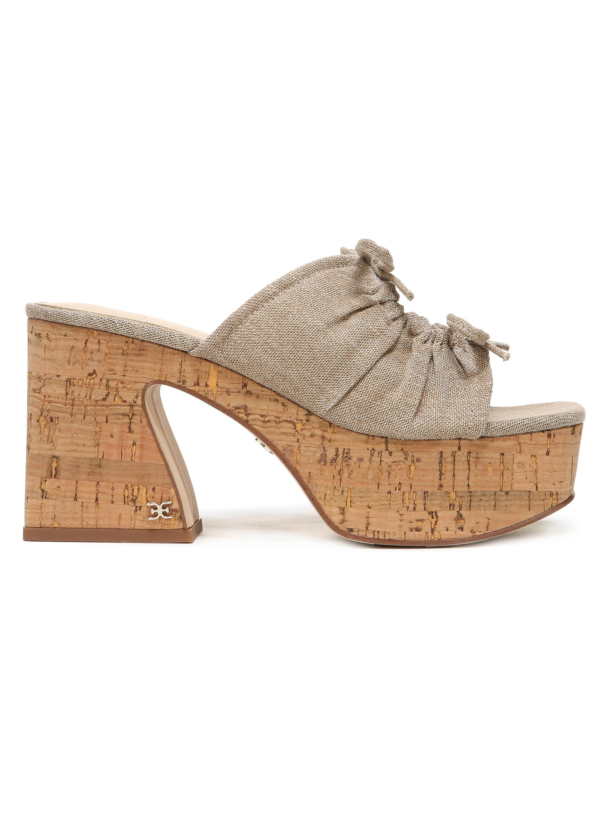 Sam Edelman Women's Dova 95MM Ruched Platform Mules - Dark Natural