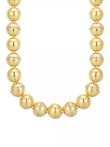 14K Gold-Plated Oversized Ball Necklace