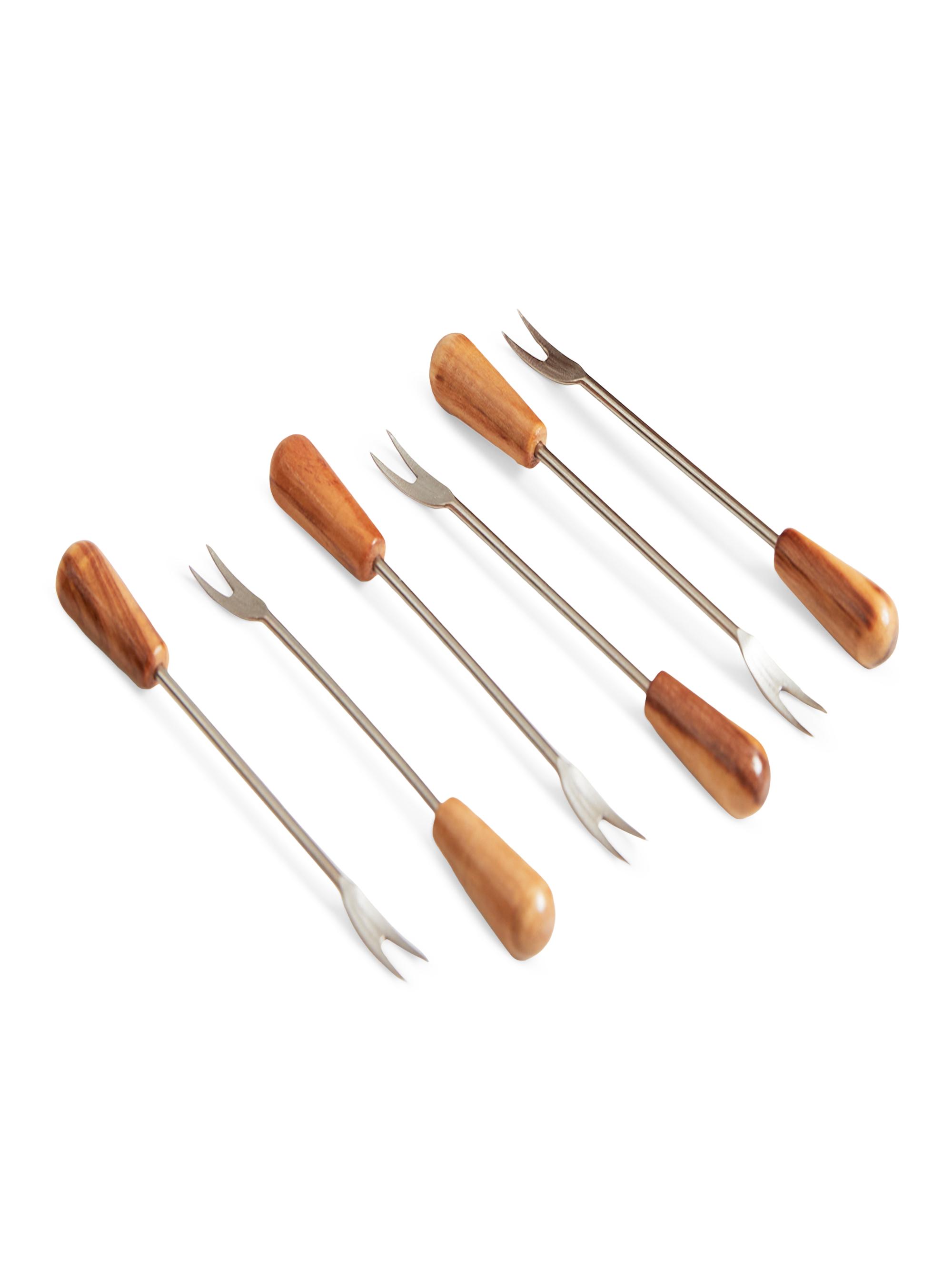 Verve Culture Italian Olivewood Aperitivo Forks - Set of 6