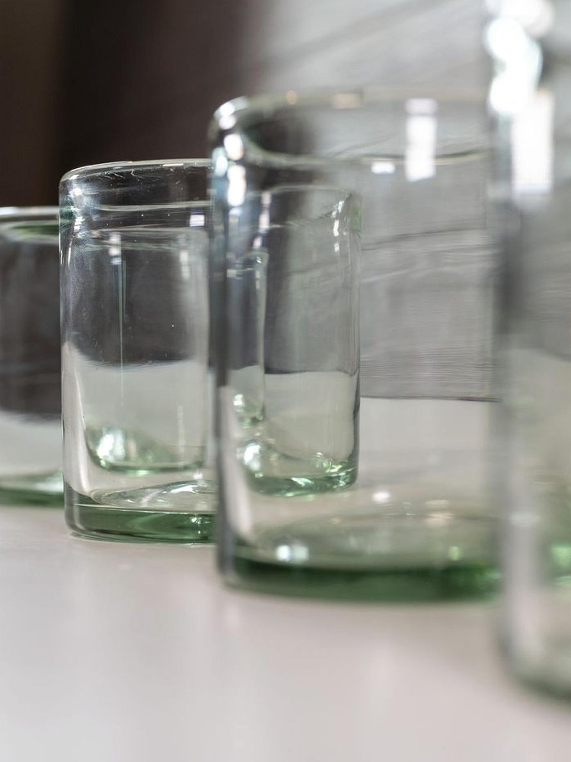 Set of 4 Clear Handblown Glasses