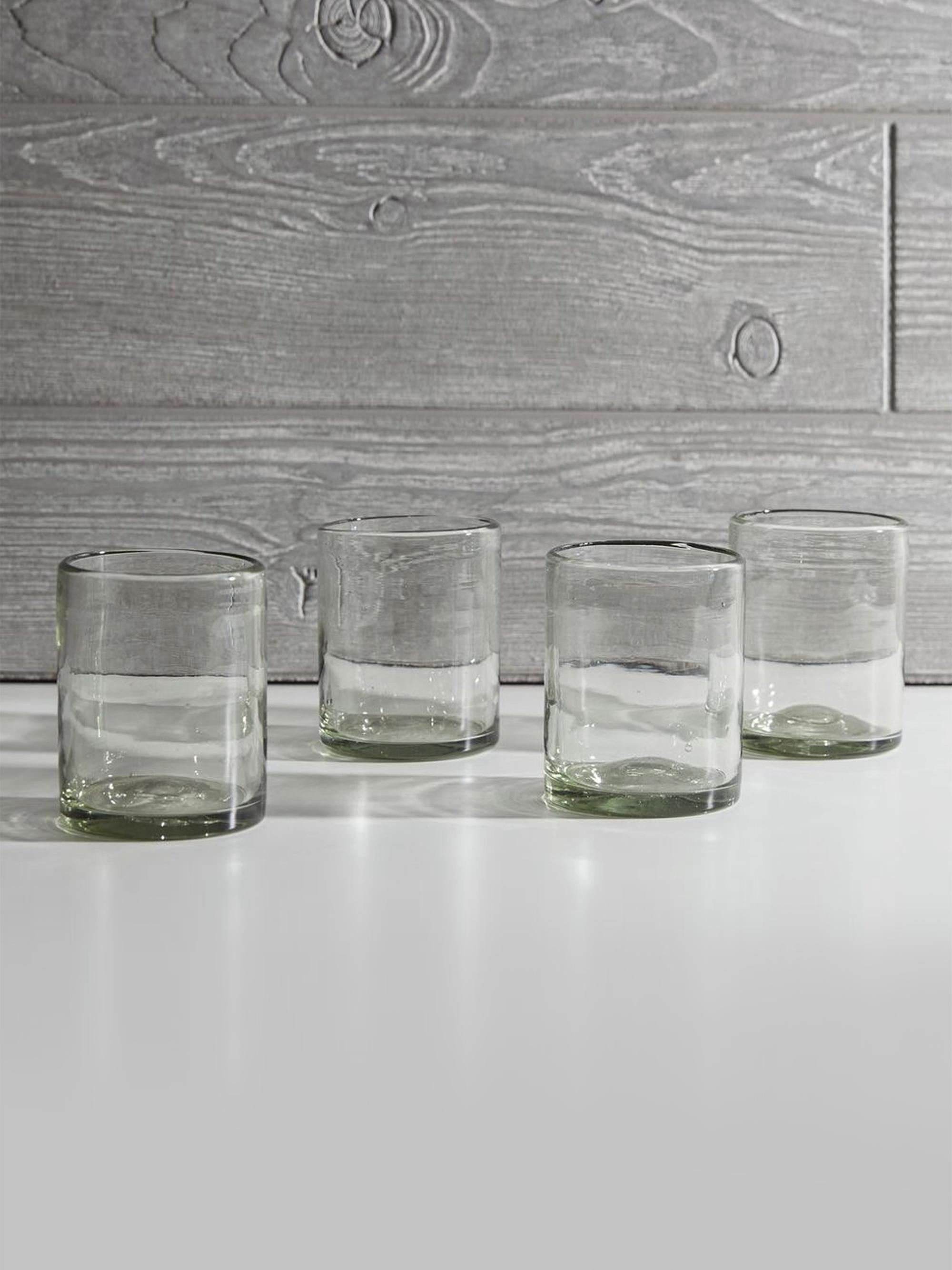 Set of 4 Clear Handblown Glasses