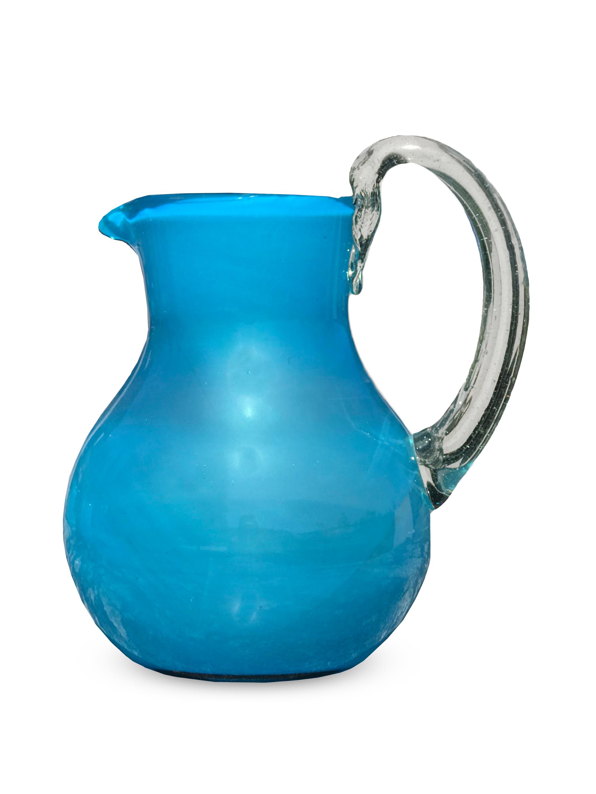 Verve Culture Handlblown Aqua Glass Pitcher - Aqua
