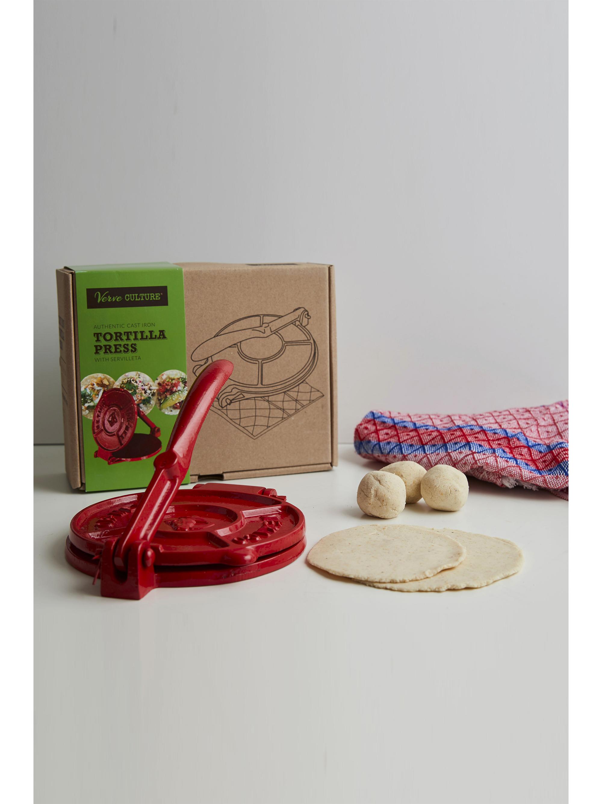 Verve Culture Tortilla Press Kit - Red Cast Iron With