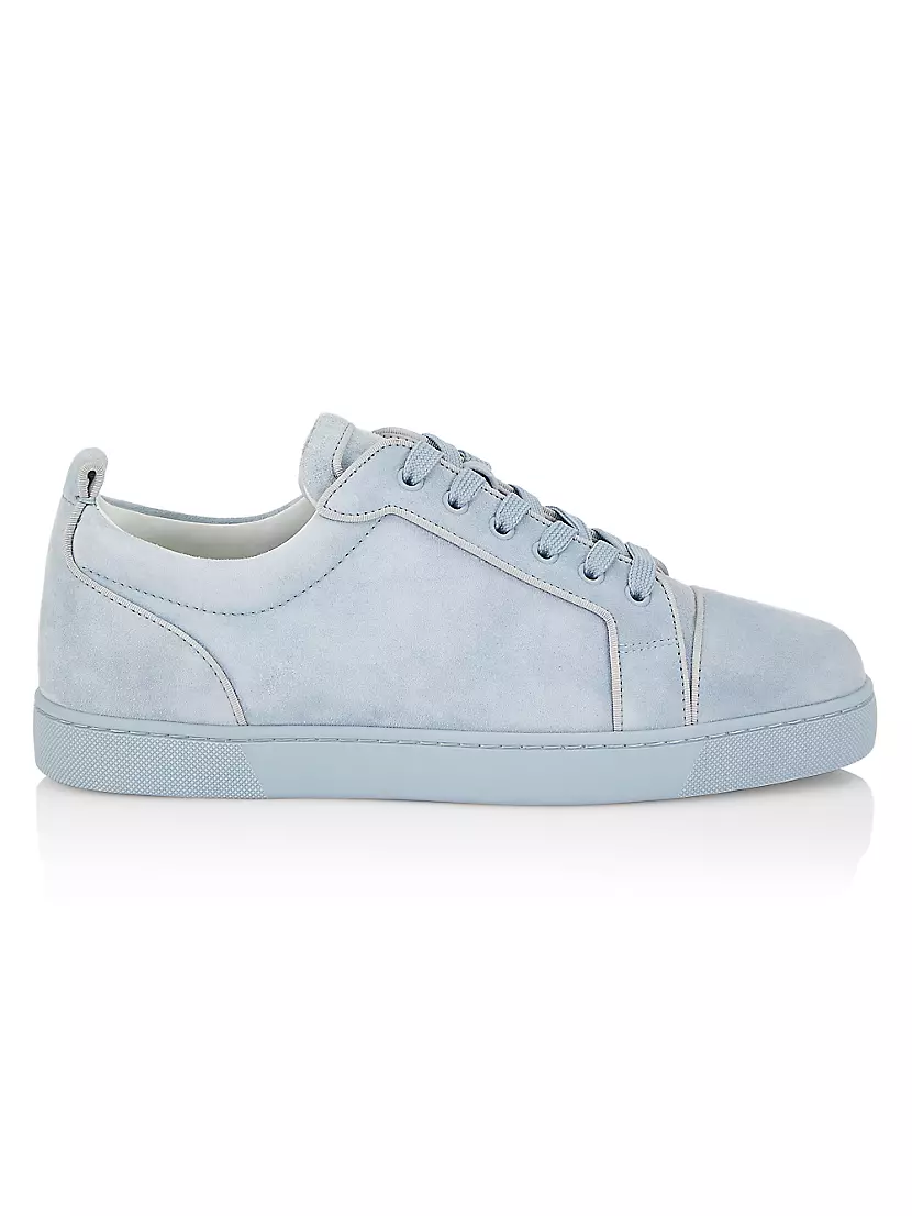 Christian Louboutin Louis Junior Studded Suede Trainers in Blue