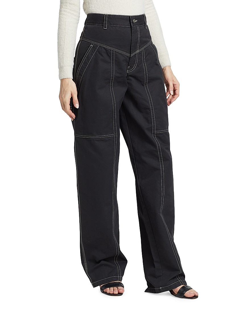Shop Isabel Marant Étoile Denzel Topstitch Pants | Saks Shop Isabel Marant Étoile Denzel Topstitch Pants | Saks
