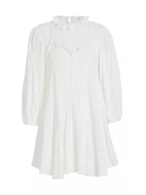 White High Neck Lace Dress Isabel Marant