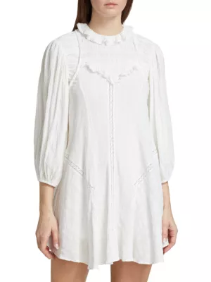 White High Neck Lace Dress Isabel Marant