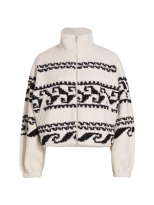 MARANT ÉTOILE funnel-neck zip-up fleece cardigan - Neutrals