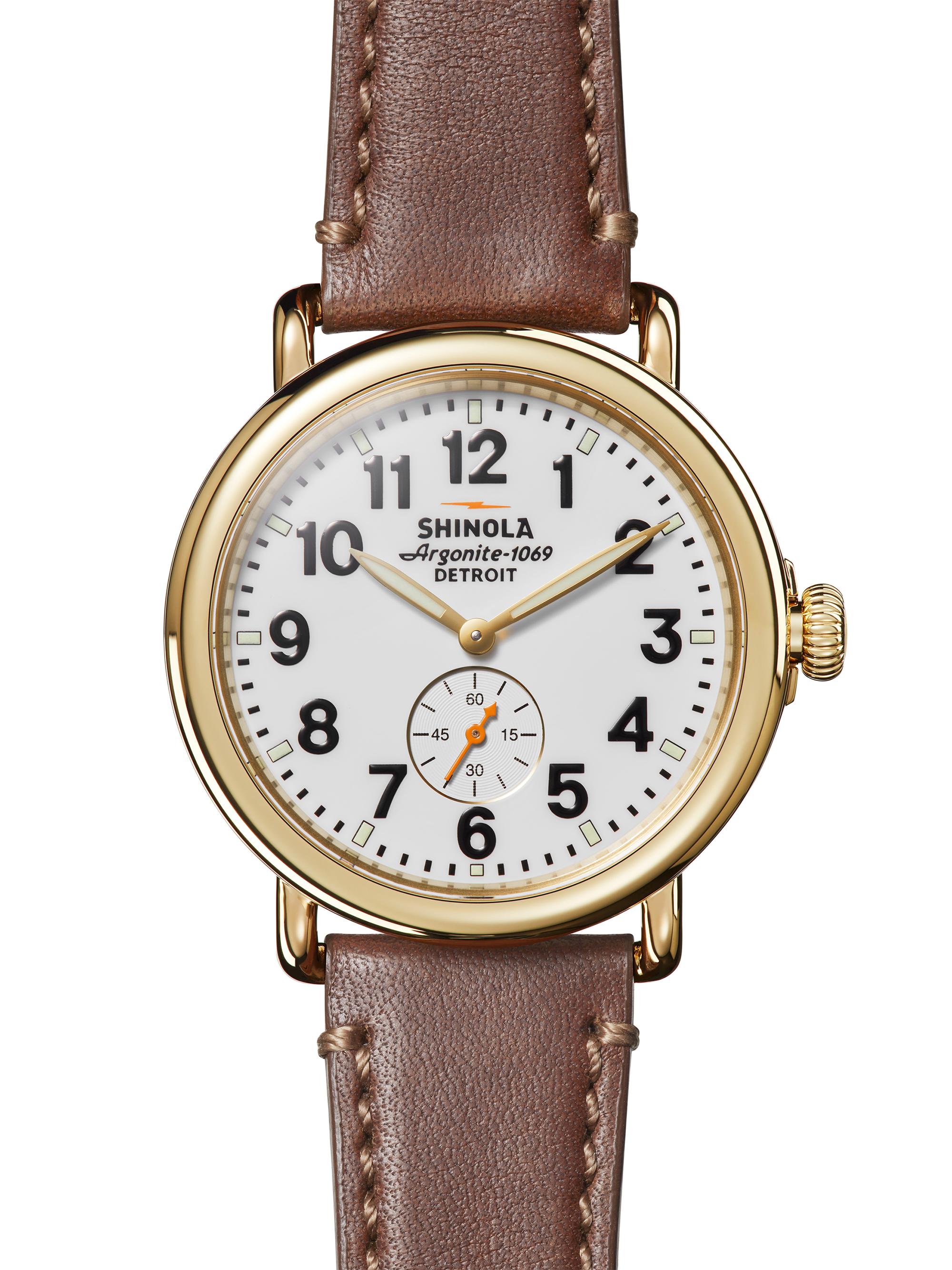 Shinola Men's Runwell 41MM Subsecond Leather Strap Watch - White