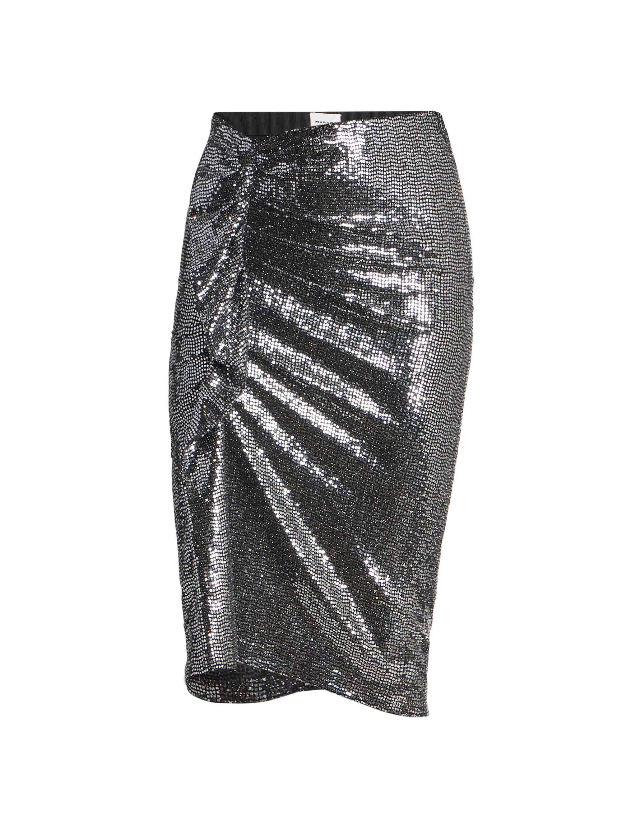 Isabel Marant Étoile Women's Shiny Flou Dolene Midi Skirt - Silver