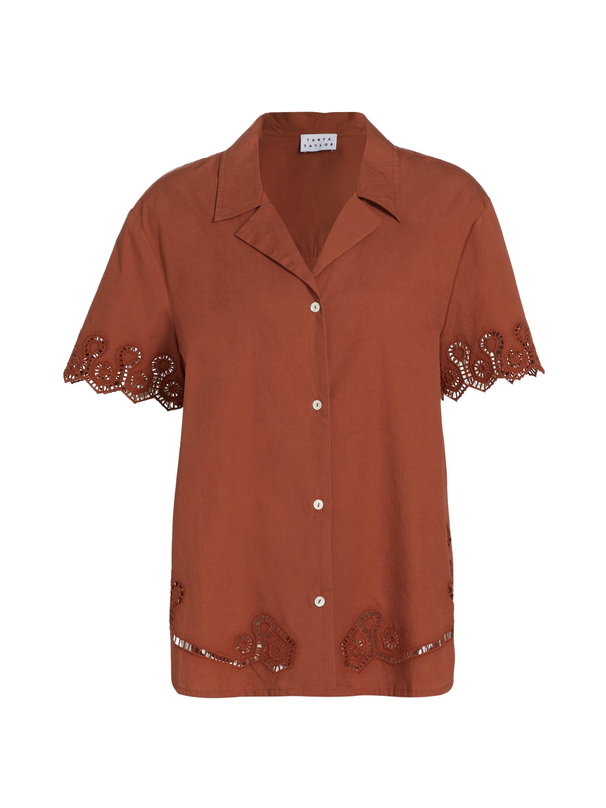 Tanya Taylor Women's Taytum Cotton Button-Front Top - Ginger