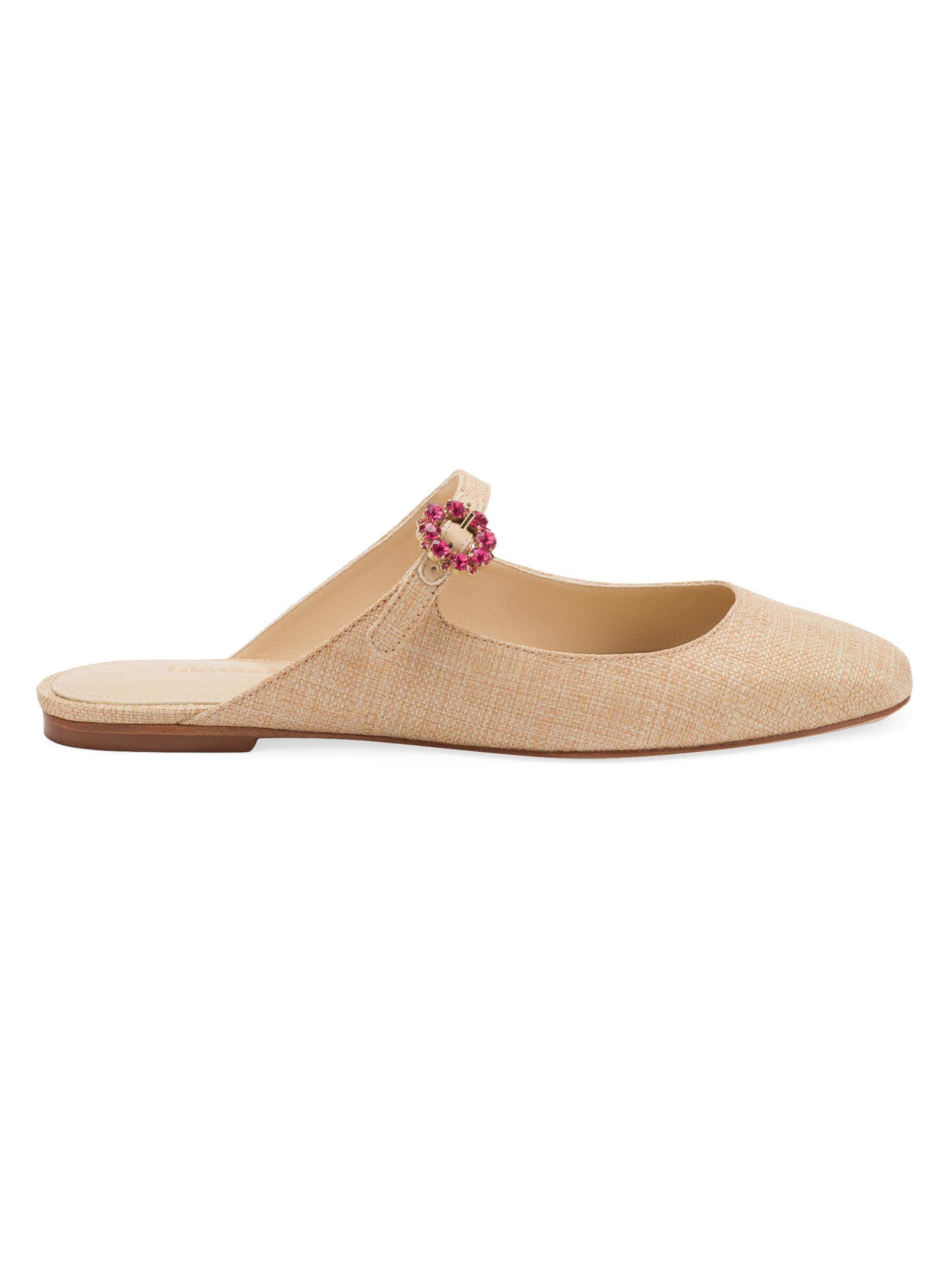 Larroudé Women's Blaire Raffia Mules - Beige