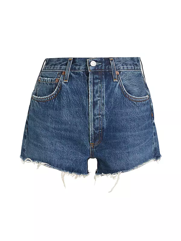 Jort low-rise denim shorts in blue - Agolde