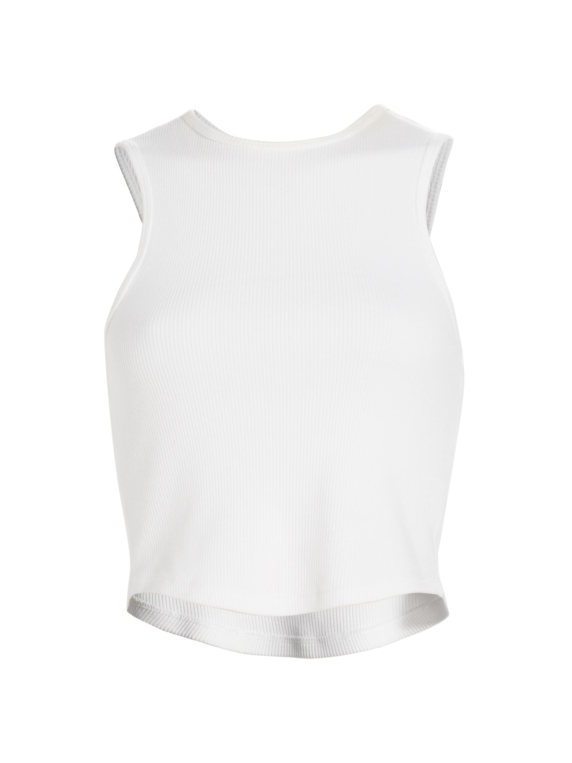 Agolde Women's Nova Rib-Knit Cropped Tank - White