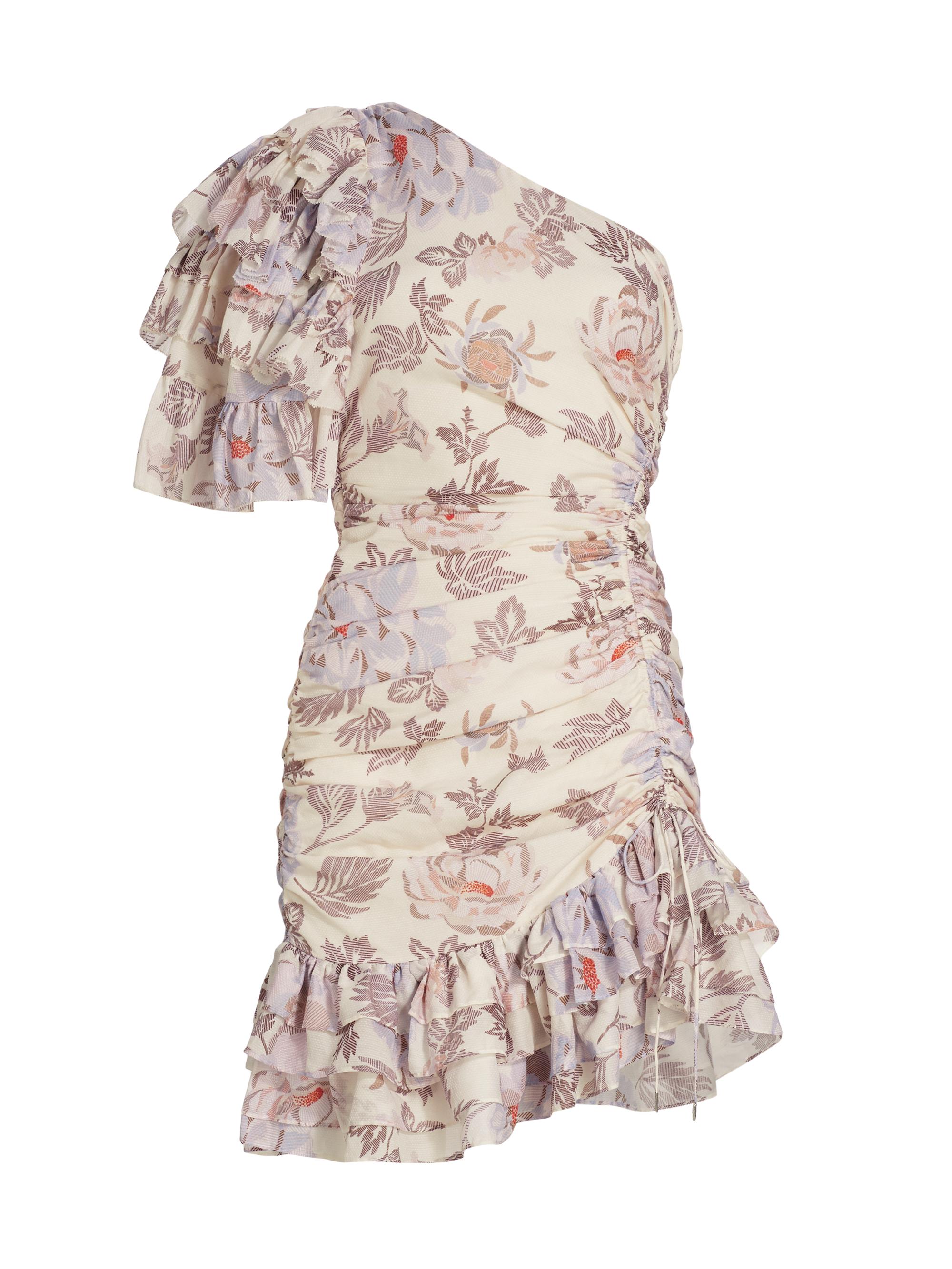 Magali Pascal Women's Desa Asymmetric Ruffled Cotton-Blend Minidress - Jasmine Light