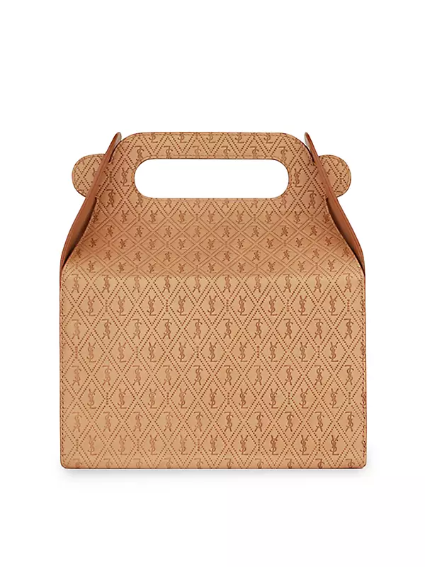 Gucci Orange Leather Stud and Woven Small Baguette Bag