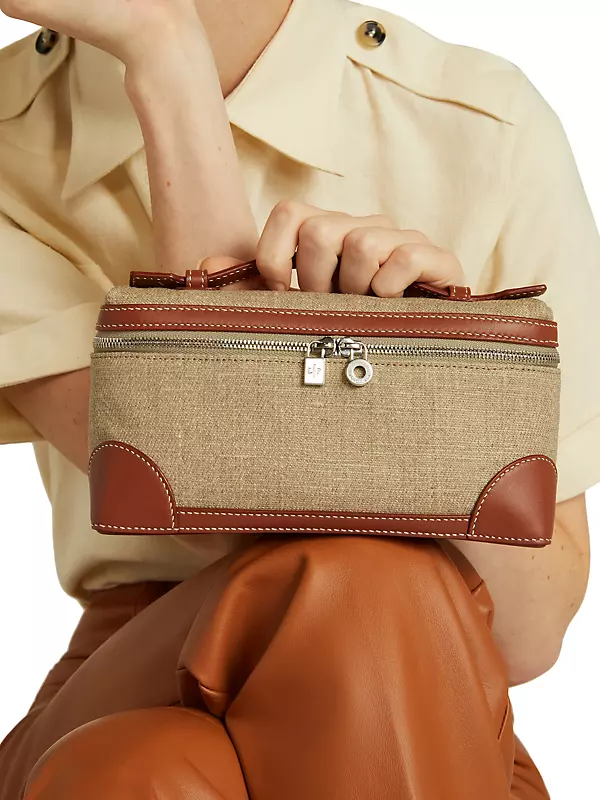 Extra Pocket Pouch Leather Trimmed Shoulder Bag in Beige - Loro Piana
