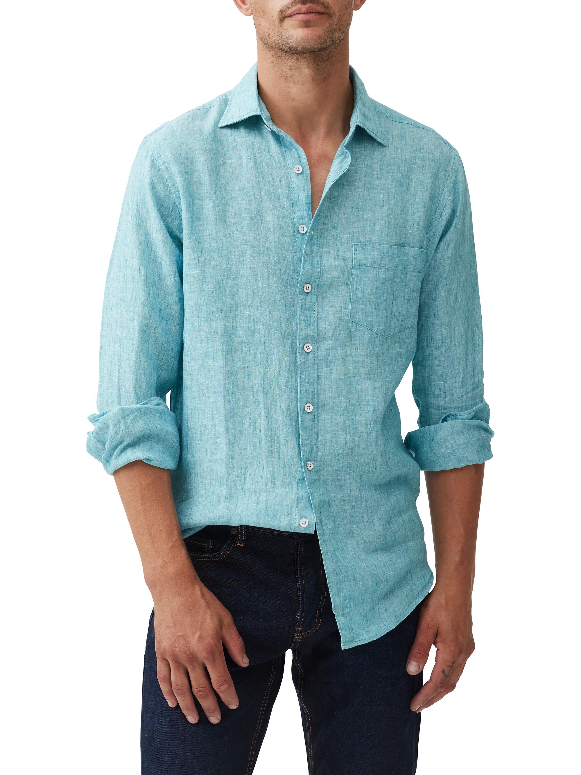 Rodd & Gunn Men's Coromandel Textured Shirt - Washed Teal | Thumbnail 3