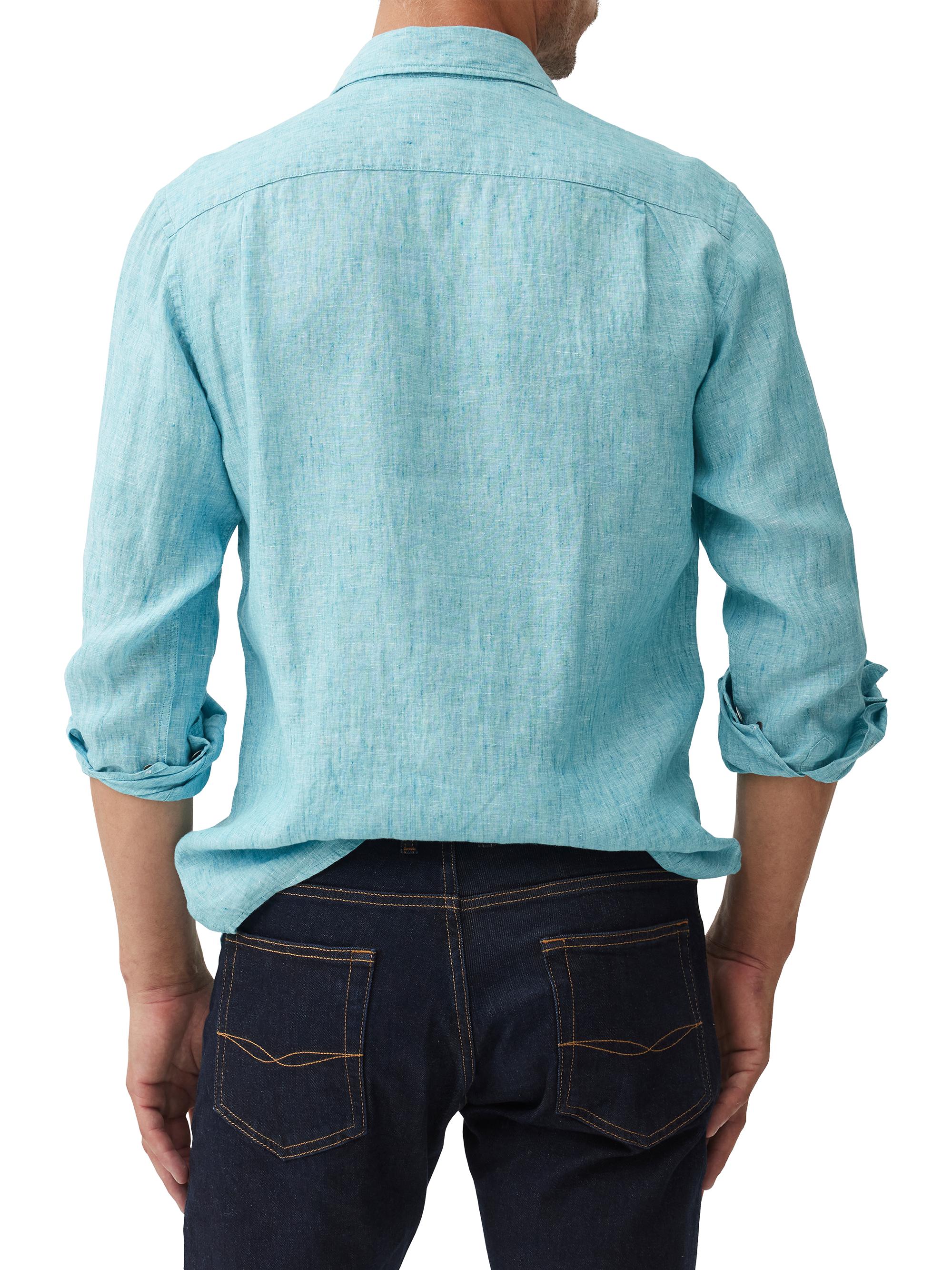 Rodd & Gunn Men's Coromandel Textured Shirt - Washed Teal | Thumbnail 4