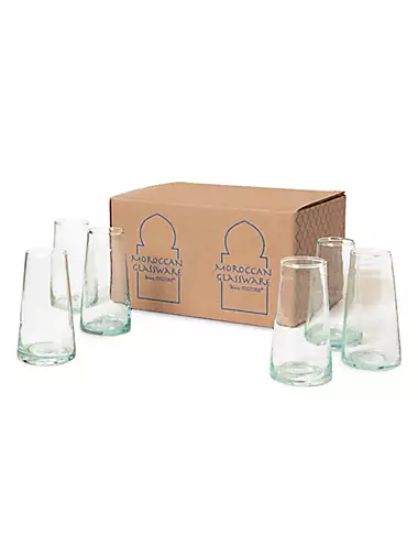 Moroccan Cone Glassware Set of 6 Clear / Large