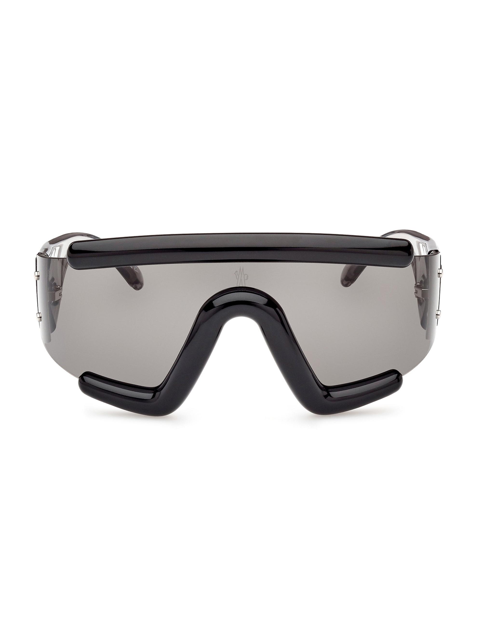 Moncler Women's Lancer Shield Sunglasses - Black Transparent