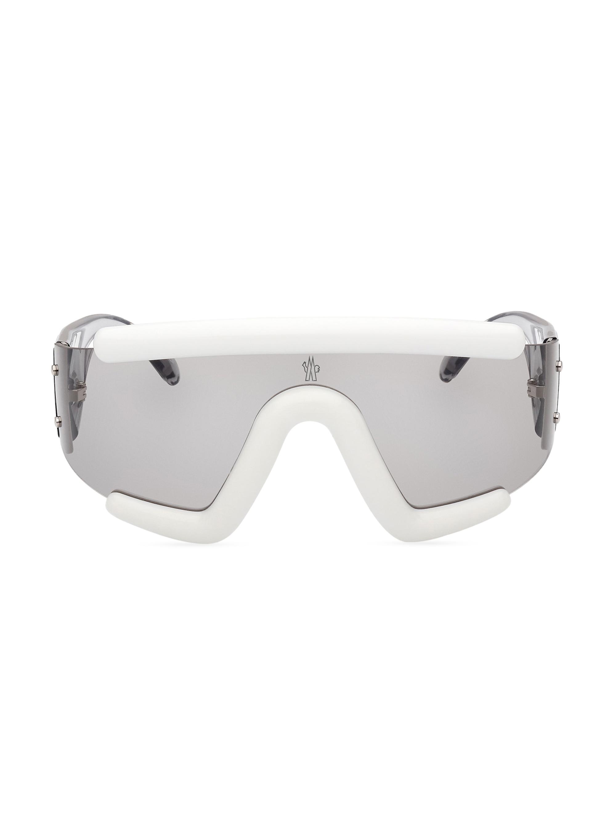 Moncler Women's Lancer Shield Sunglasses - White Transparent