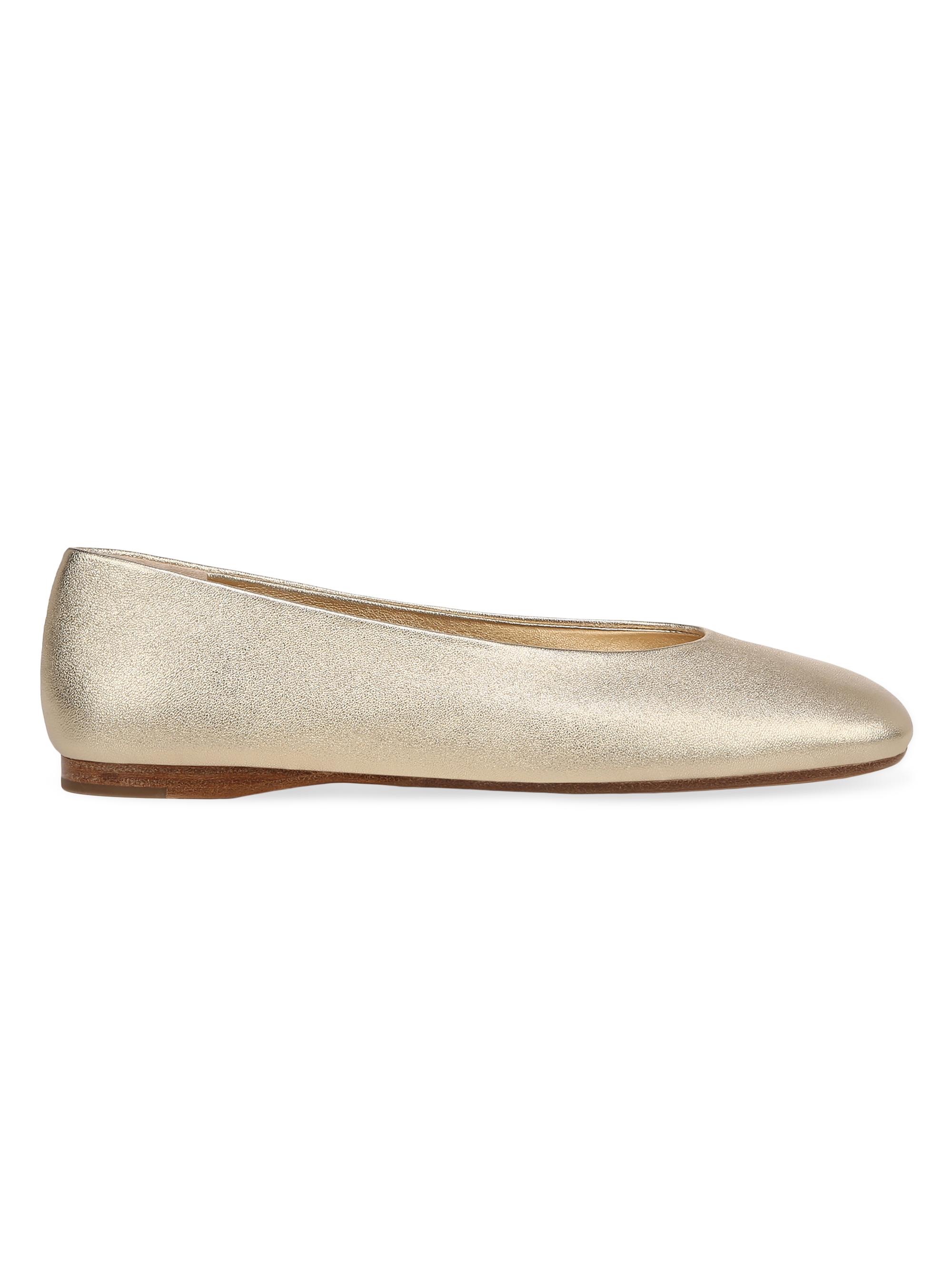 Vince Women's Leah 9MM Leather Ballet Flats - Champagne
