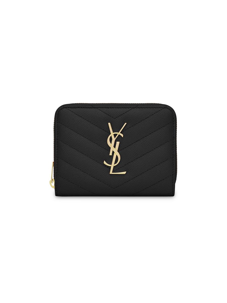 Saint Laurent Cassandre Matelassé Compact Zip Around Wallet