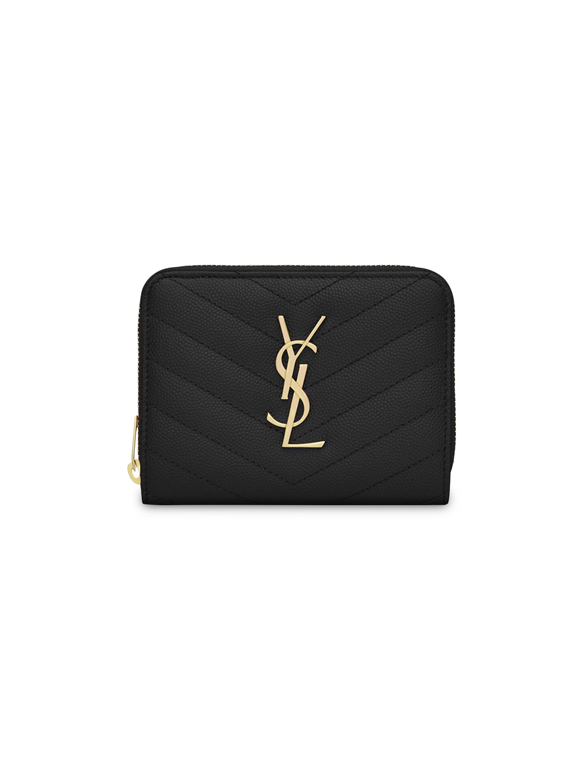 バッグ Yves Saint Laurent wallet Saint Laurent Cassandre Matelassé Compact Zip Around Wallet in