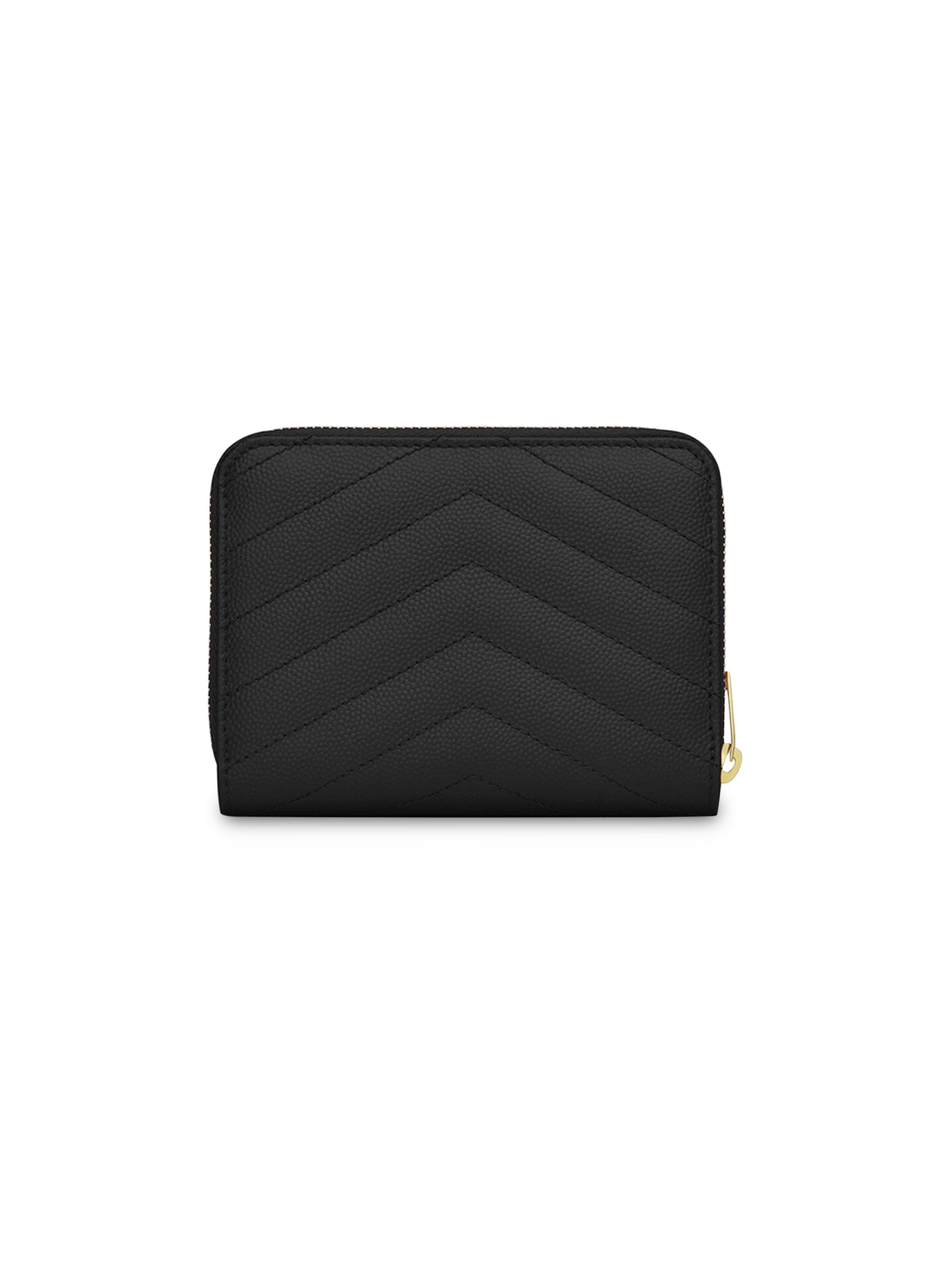 Saint Laurent Cassandre Matelassé Compact Zip Around Wallet in